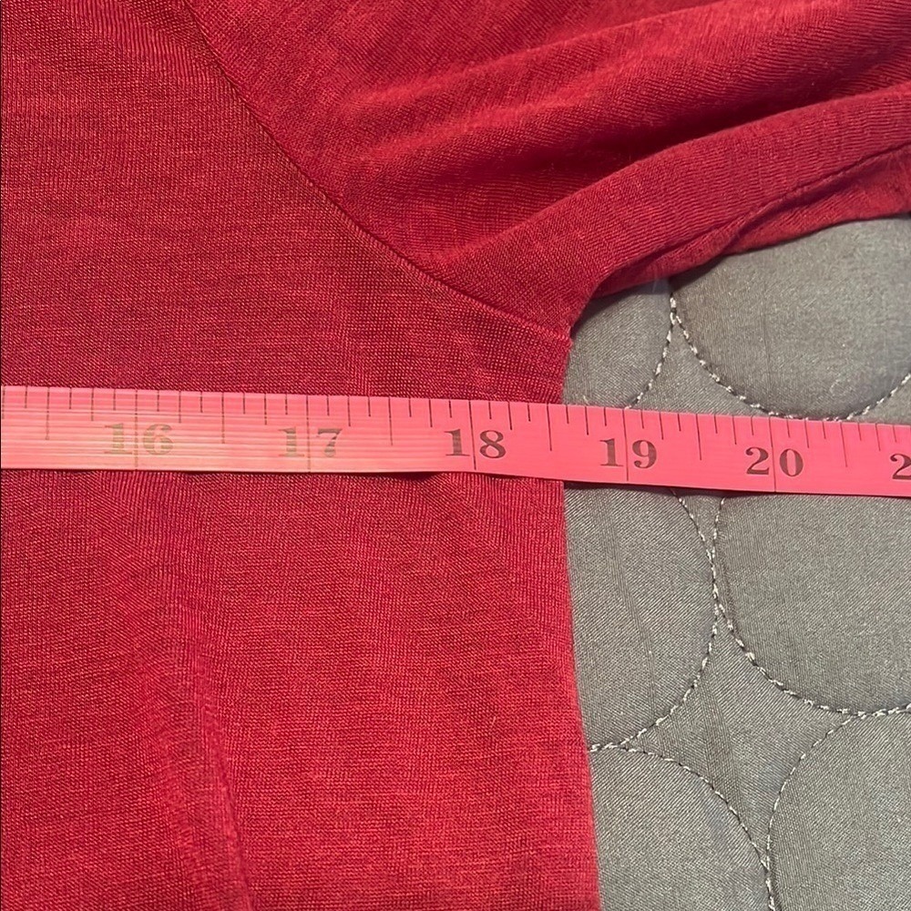 Free People Long Sleeve Shirt Lightweight Sheer Tunic Red Boho Casual Top Medium - Picture 5 of 7